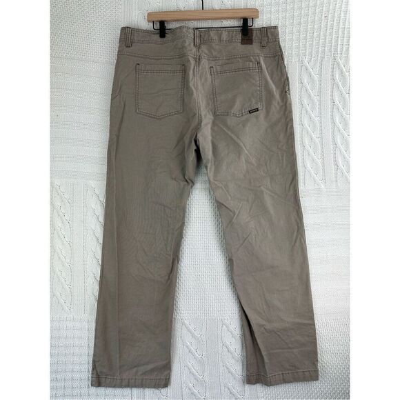 prAna Pants Mens 40x30 TUCSON Khaki Canvas Performance Stretch Slim Hiking Pants - Picture 2 of 10